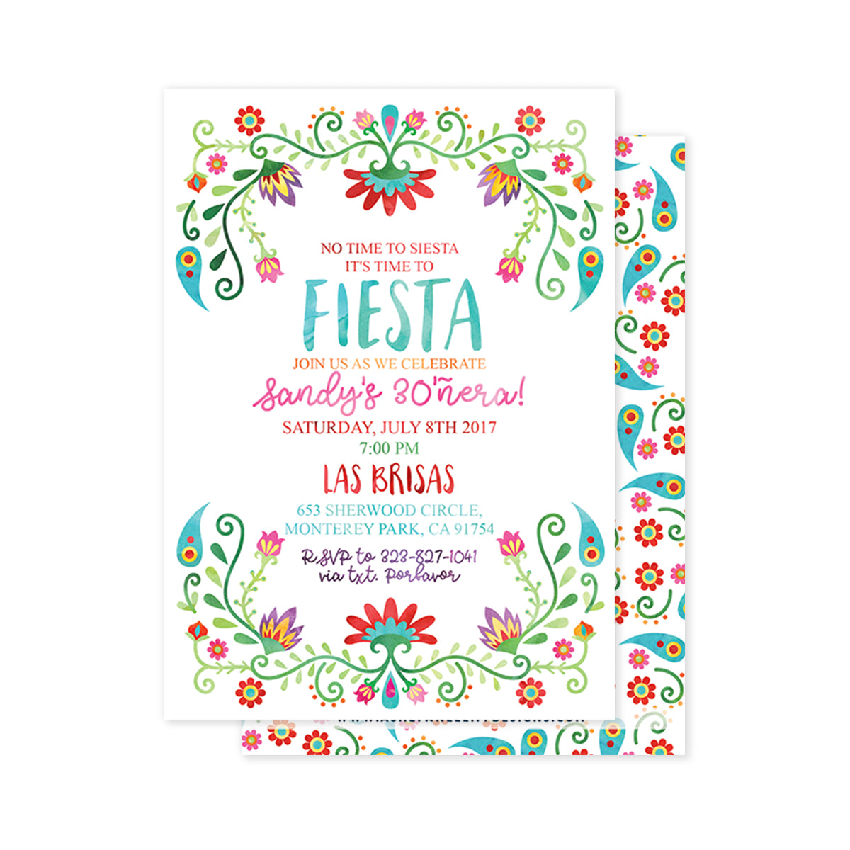 Fiesta Pattern Invite Fiesta Custom Invitations